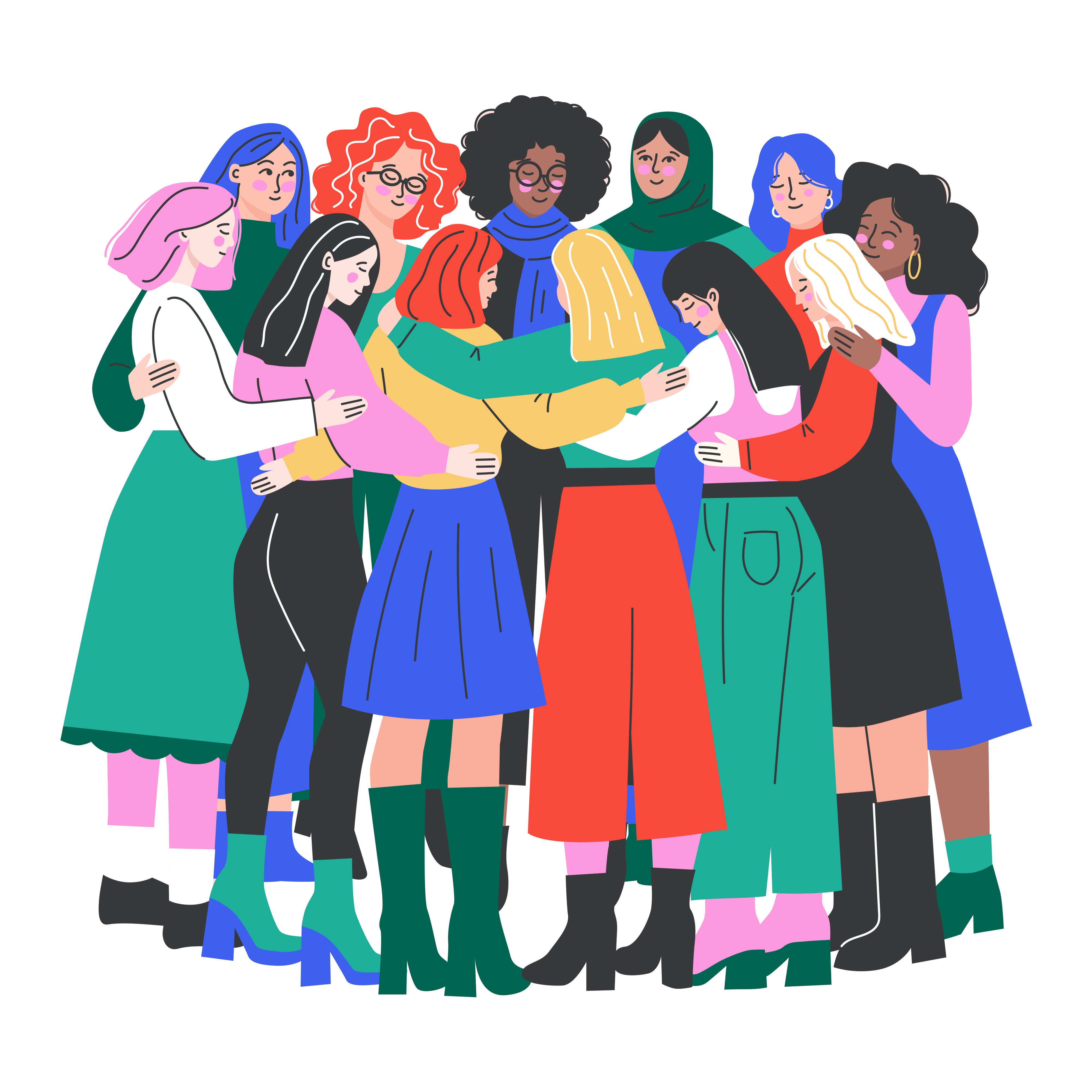 A group of women standing together